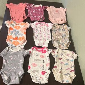 Assorted Newborn Girl Colorful Baby Onesies Set